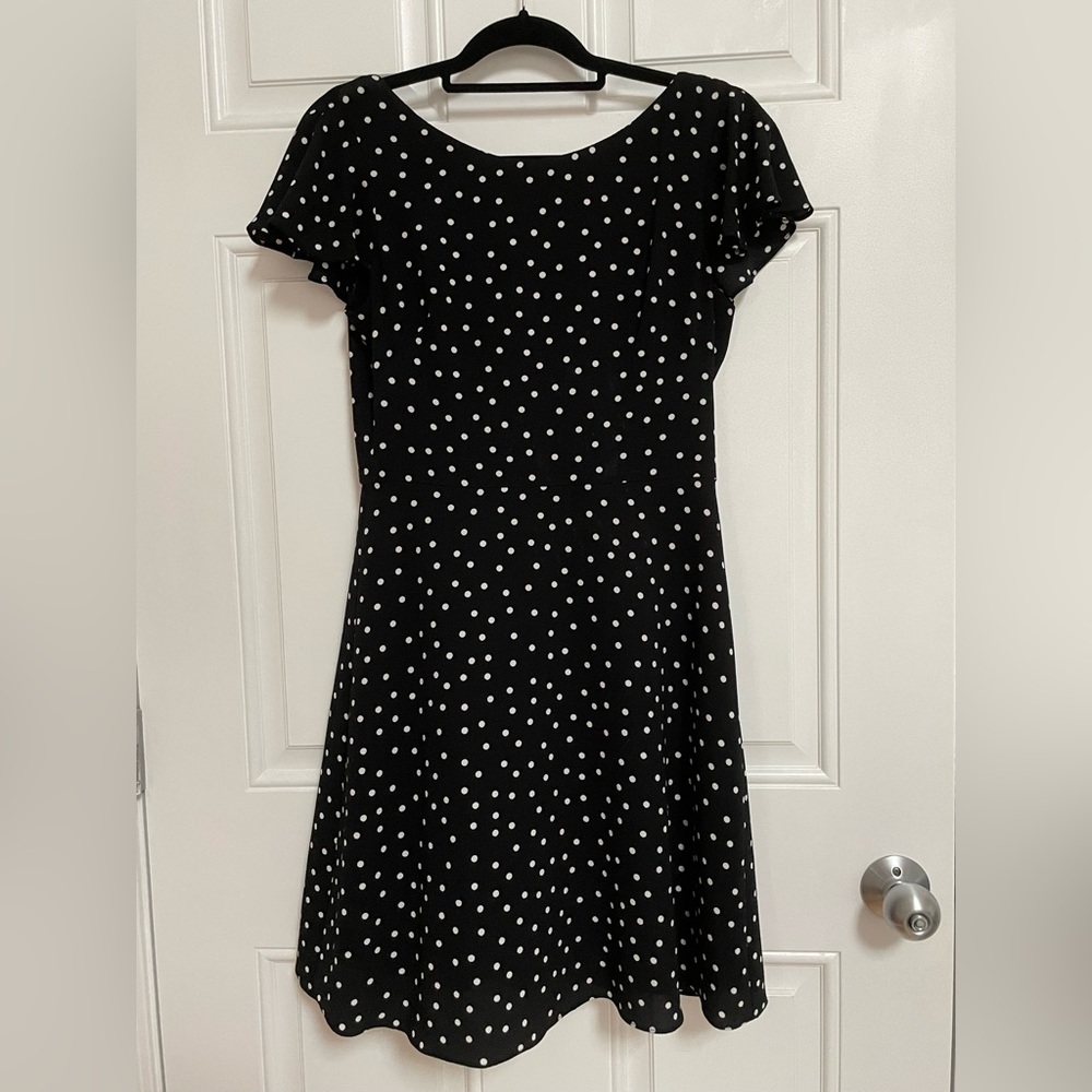 London Times Black Polka Dot Dress